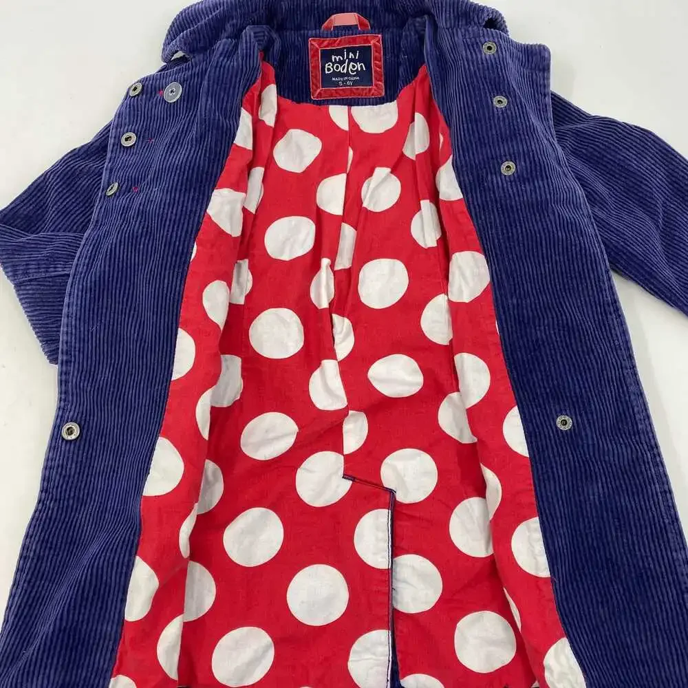 Mini Boden Blue Corduroy Coat | Girls Size 5